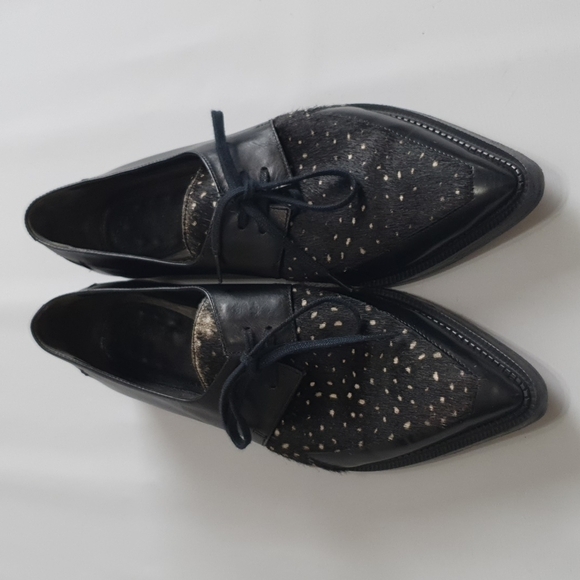 Robert Clergerie Pony Hair Oxford Loafers - Picture 3 of 12